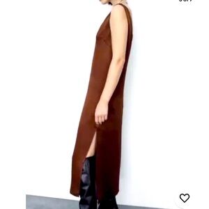 Gorgeous Zara bronze slip over dress Small  🤎